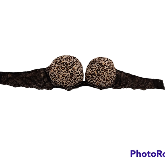 Fabulous by Victoria Secret Strapless Bra Leapord Print & Lace Size 34C - Picture 2 of 9